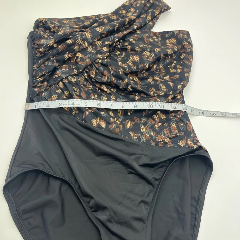 Magicsuit La Paz Goddess One Piece Swimsuit Womens Size‎ 14 Black Brown NWOT